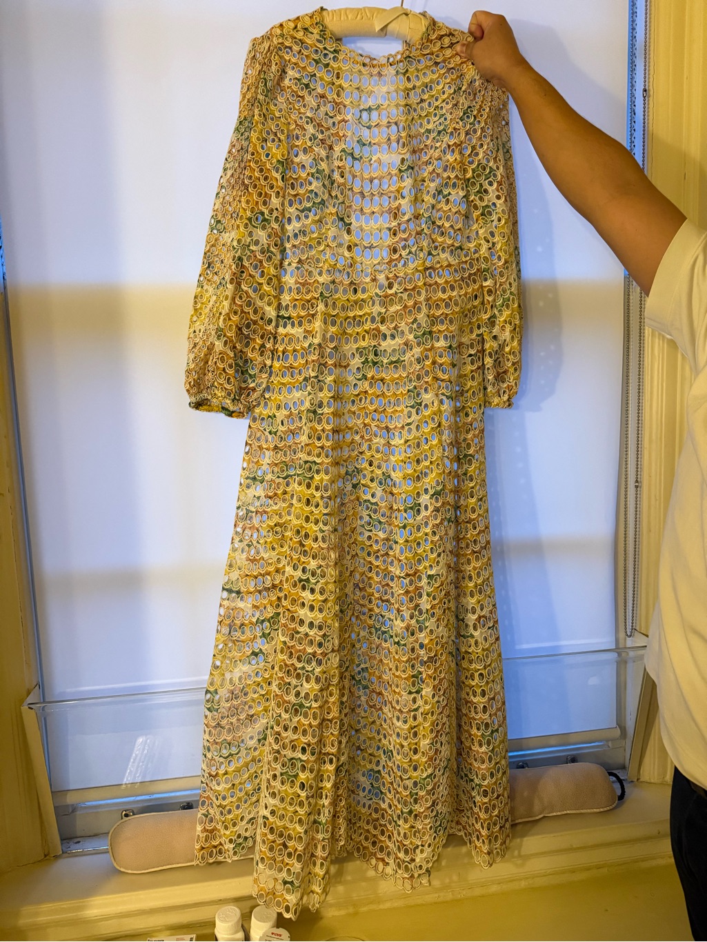 Zimmermann Yellow Multi-Print Crochet Maxi Dress
